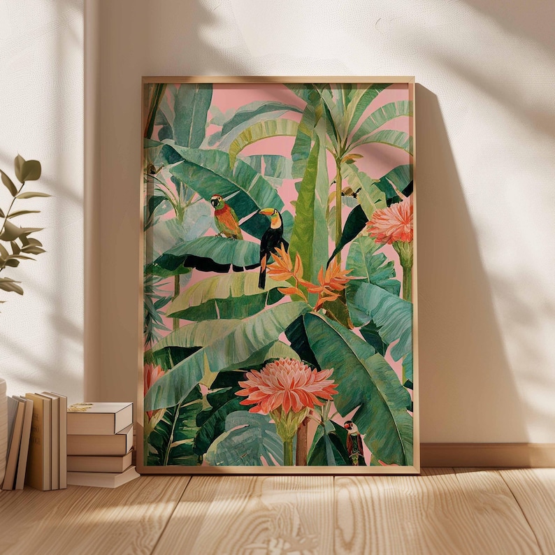 Office Furniture Design - 1 pôster retrô tropical em tela,