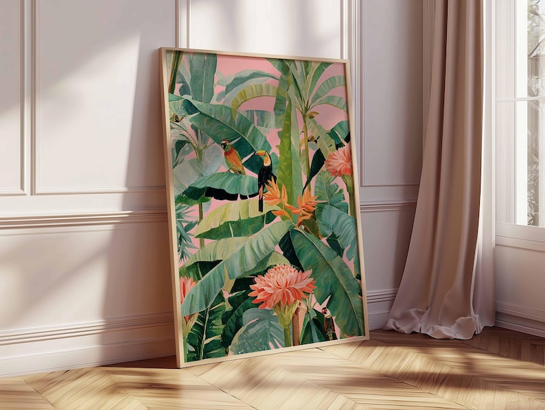 1 pôster retrô tropical em tel - Office Furniture Design avaliação e preço