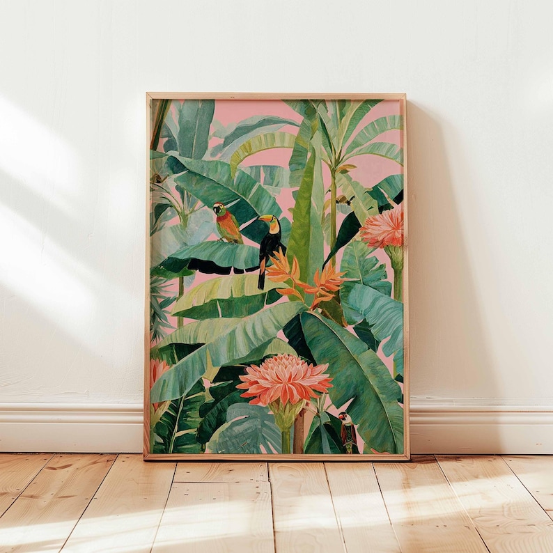 1 pôster retrô tropical em tel - Office Furniture Design avaliação e preço